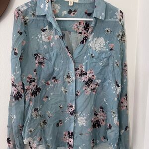 Cloth & Stone Blue Floral Blouse
